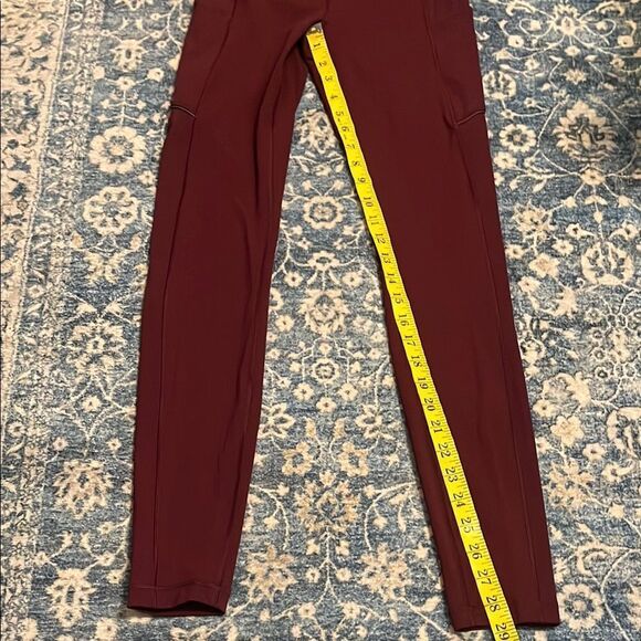 Lululemon Women's Burgundy Athletic Athleisure Leggings Gym Workout Yoga - Picture 8 of 11